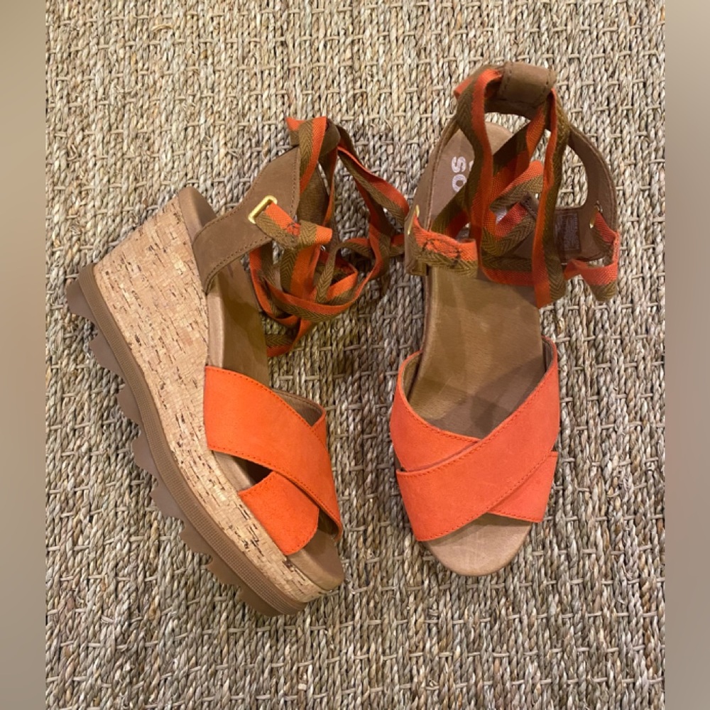 Sorel Ankle Lace Wedge Sandals size 8